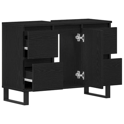 Koupelnová Skříň Černý Dub 80 X 33 X 60 Cm Kompozitní Dřevo