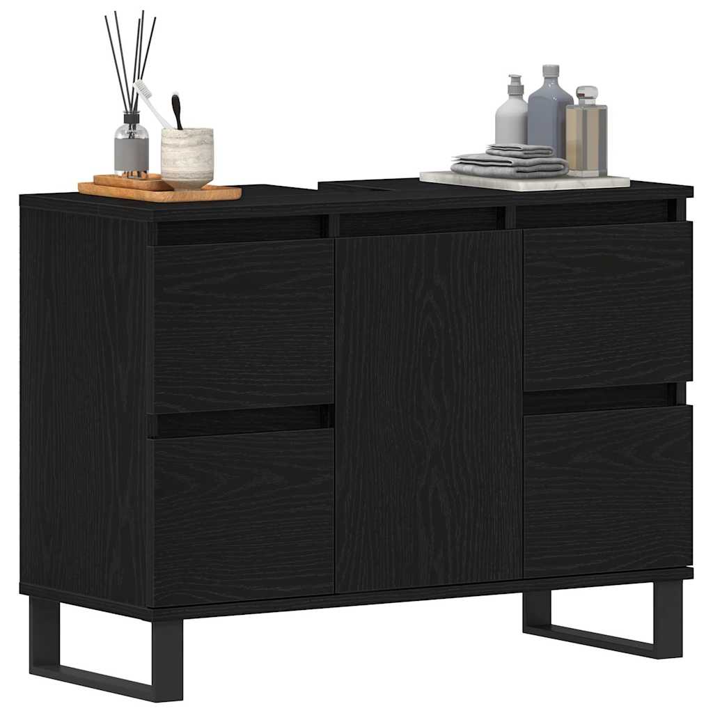 Koupelnová Skříň Černý Dub 80 X 33 X 60 Cm Kompozitní Dřevo