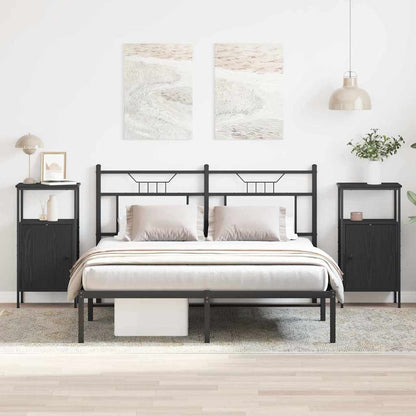 Noční Skříňka 2 Ks Černý Dub 41 X 31 X 80 Cm Kompozitní Dřevo