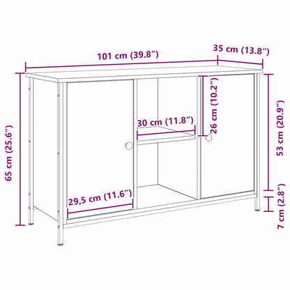 Sestava Tv Skříněk 101 X 35 X 65 Cm Černý Dub Kompozitní Dřevo