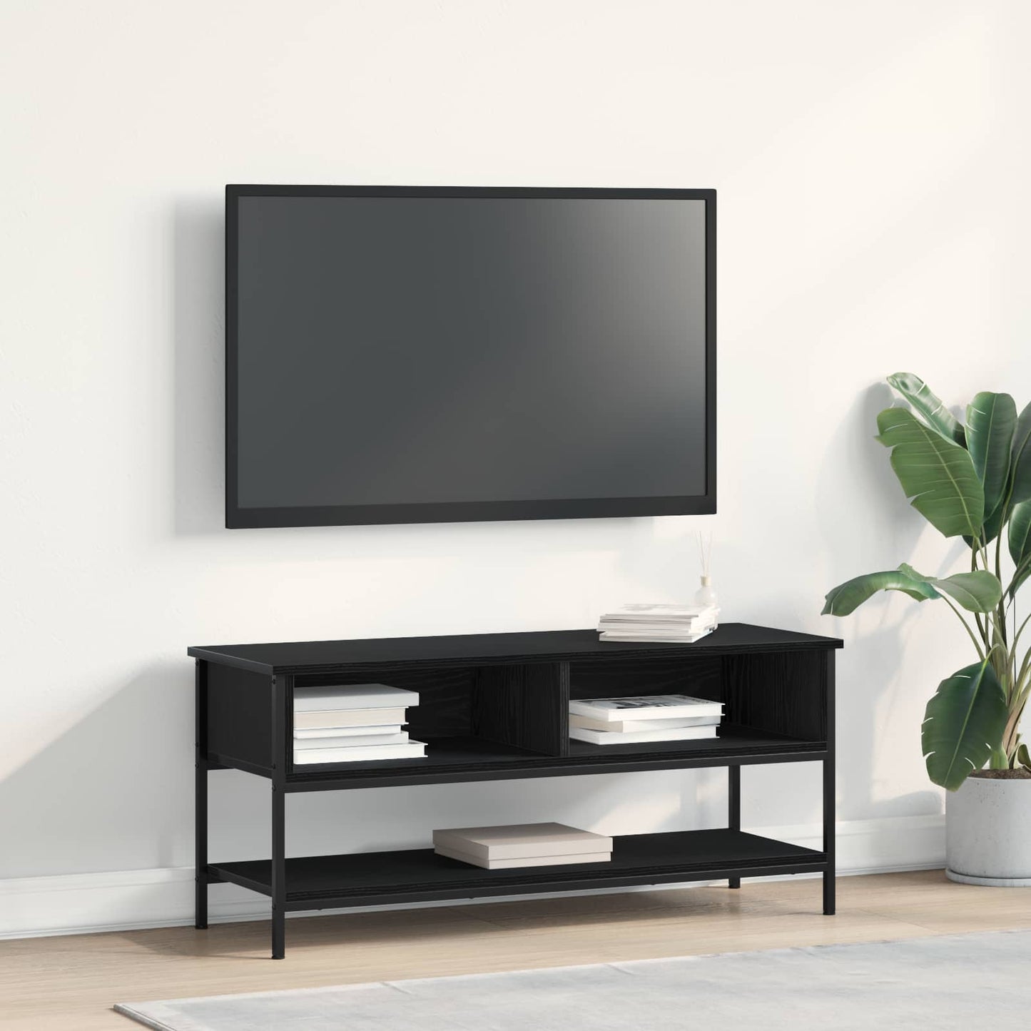 Sestava Tv Skříněk 100 X 35 X 45 Cm Černý Dub Kompozitní Dřevo