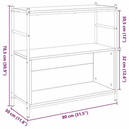 Knihovna 80 X 30 X 78,5 Cm Kompozitní Dřevo Černý Dub
