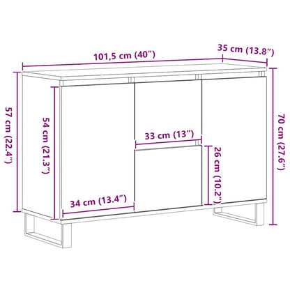 Servírovací Skříň Černý Dub 101,5 X 35 X 70 Cm Kompozitní Dřevo
