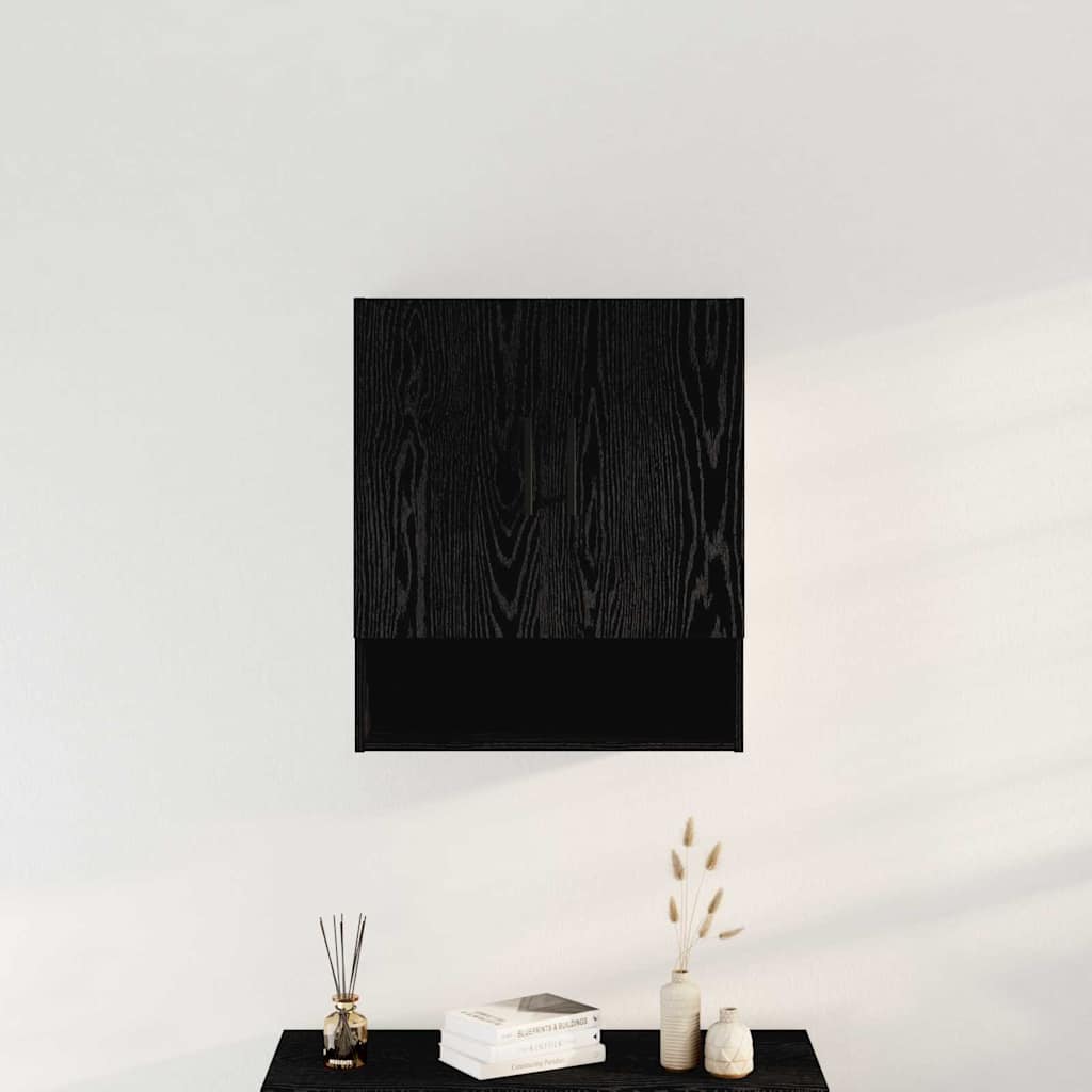 Nástěnná Skříň 60 X 31 X 70 Cm Kompozitní Dřevo Černý Dub