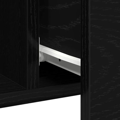 Servírovací Skříň Černý Dub 100 X 36 X 60 Cm Kompozitní Dřevo