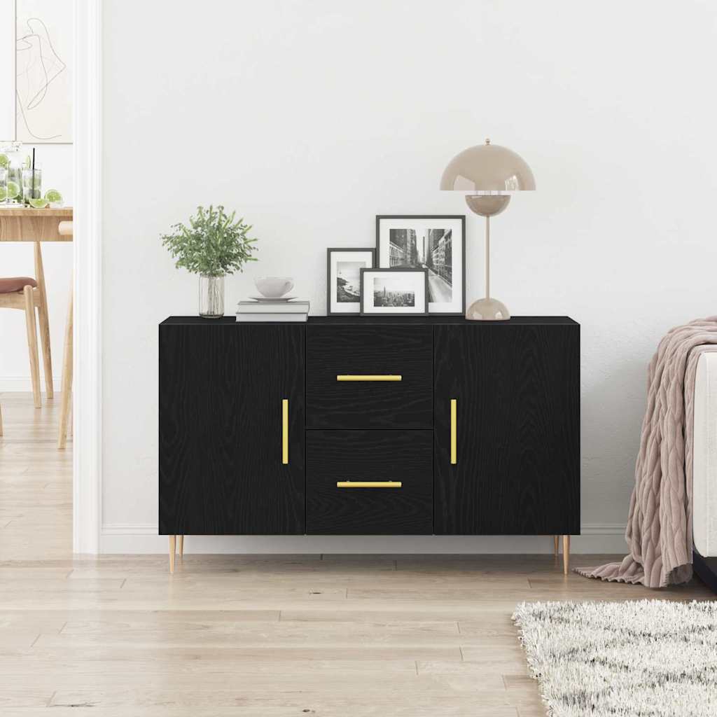 Servírovací Skříň Černý Dub 100 X 36 X 60 Cm Kompozitní Dřevo