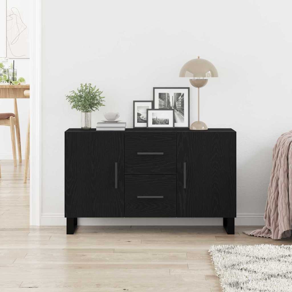 Servírovací Skříň Černý Dub 100 X 36 X 60 Cm Kompozitní Dřevo