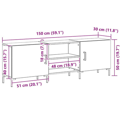Sestava Tv Skříněk 150 X 30 X 50 Cm Černý Dub Kompozitní Dřevo