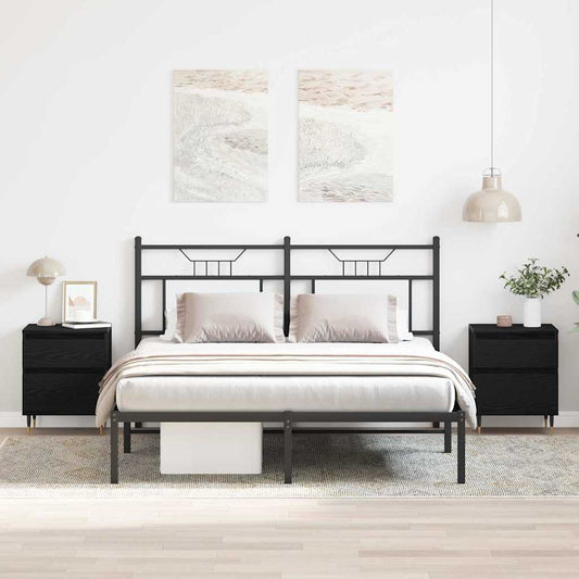 Noční Skříňka 2 Ks Černý Dub 40 X 35 X 50 Cm Kompozitní Dřevo