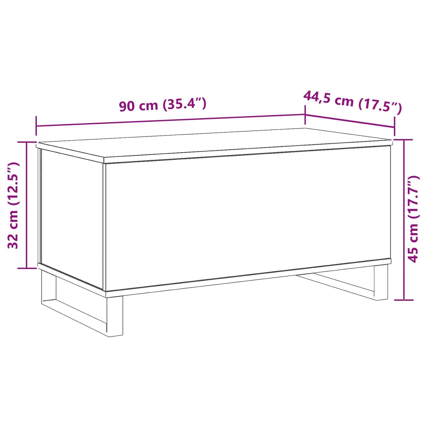 Konferenční Stolek Černý Dub 90 X 44,5 X 45 Cm Kompozitní Dřevo