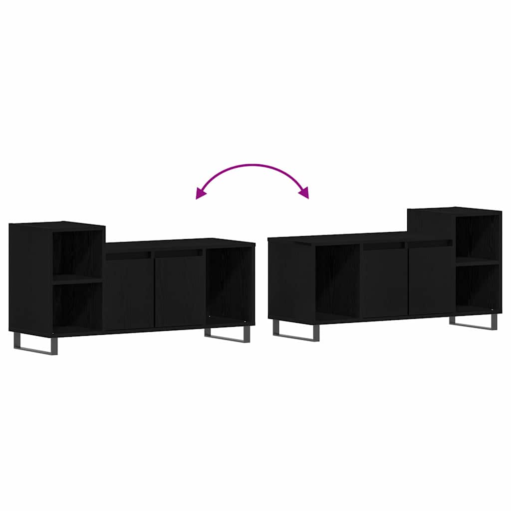 Sestava Tv Skříněk 100 X 35 X 55 Cm Černý Dub Kompozitní Dřevo