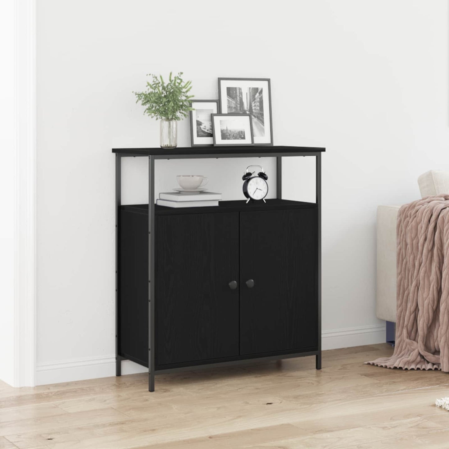 Servírovací Skříň Černý Dub 70 X 30 X 80 Cm Kompozitní Dřevo