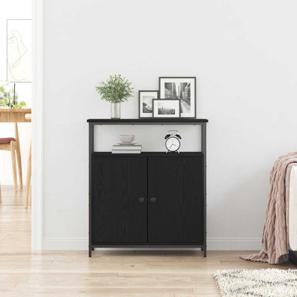 Servírovací Skříň Černý Dub 70 X 30 X 80 Cm Kompozitní Dřevo