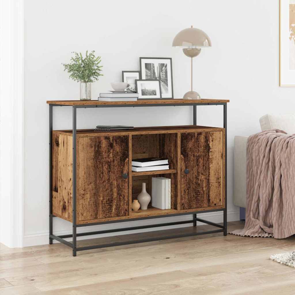 Servírovací Skříň Staré Dřevo 100 X 35 X 80 Cm Kompozitní Dřevo