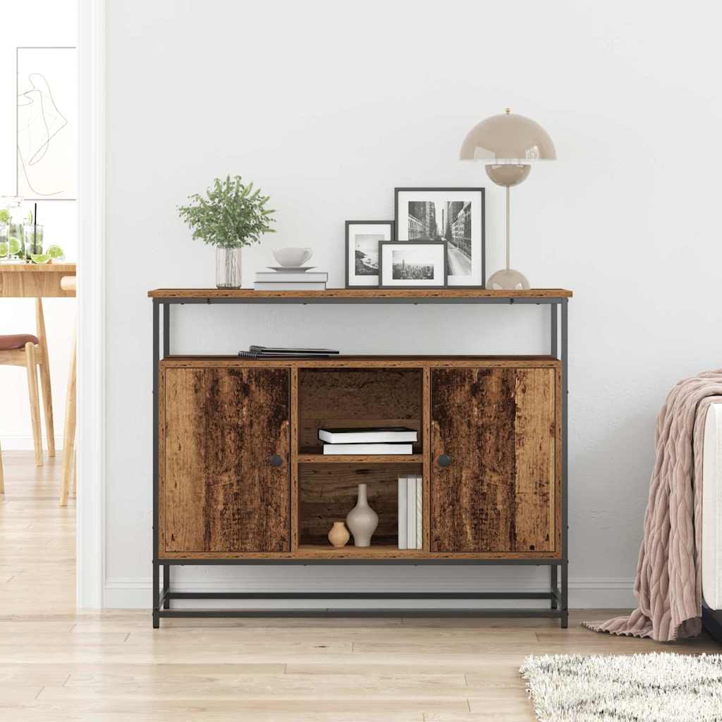 Servírovací Skříň Staré Dřevo 100 X 35 X 80 Cm Kompozitní Dřevo