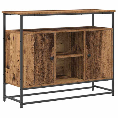 Servírovací Skříň Staré Dřevo 100 X 35 X 80 Cm Kompozitní Dřevo