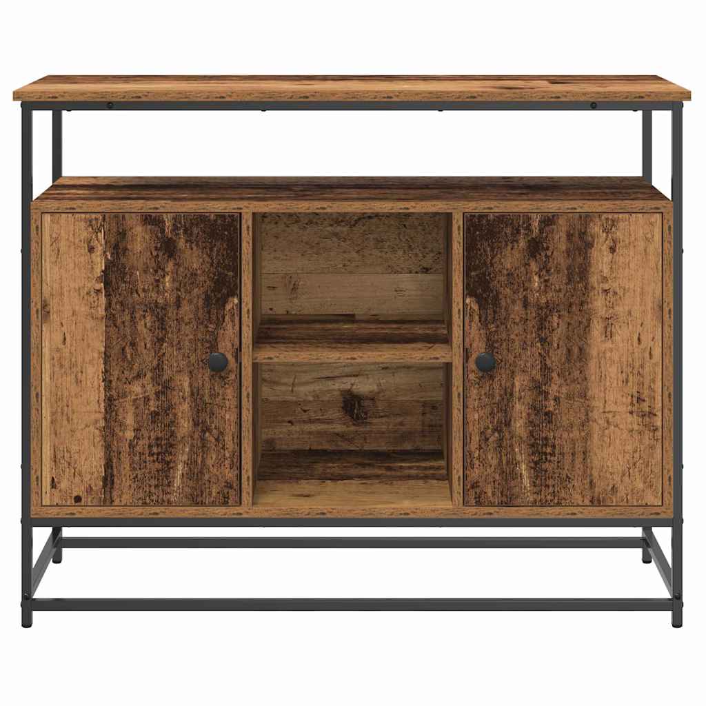 Servírovací Skříň Staré Dřevo 100 X 35 X 80 Cm Kompozitní Dřevo