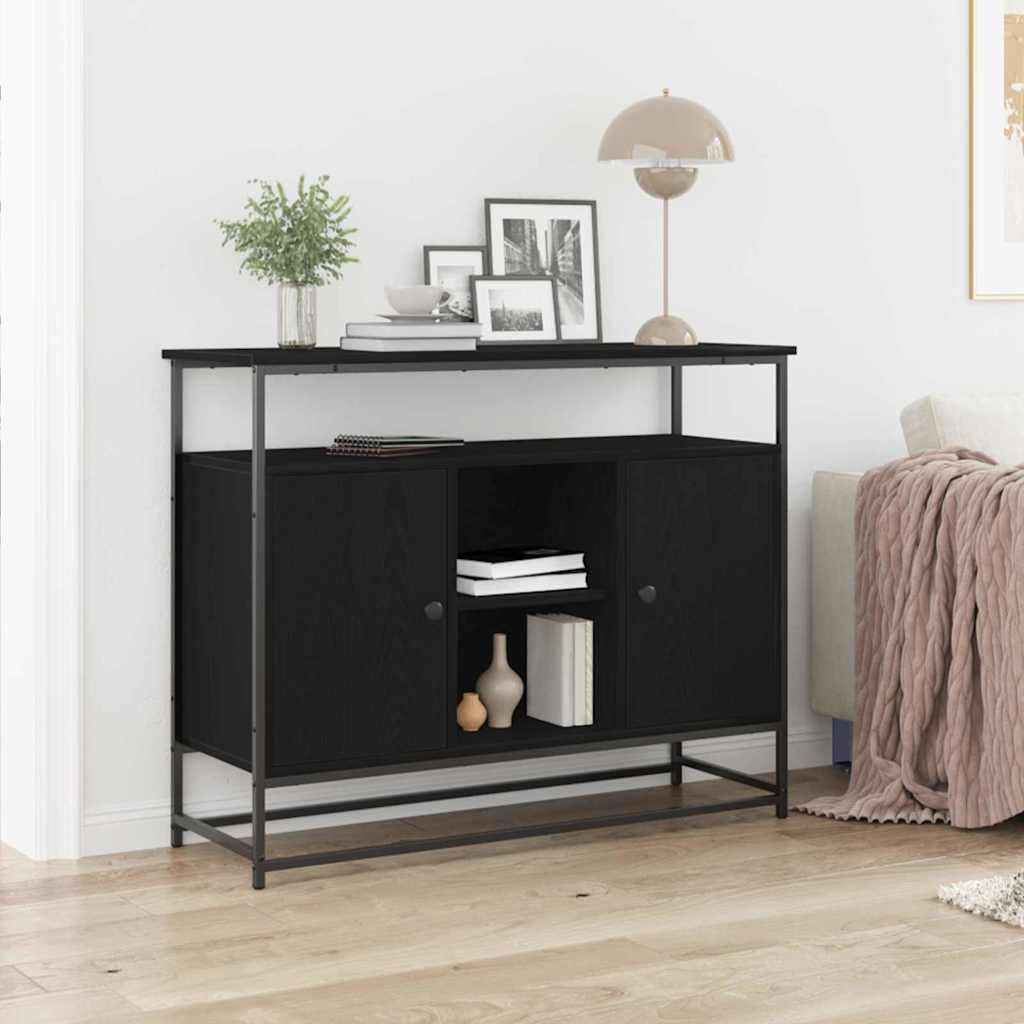 Servírovací Skříň Černý Dub 100 X 35 X 80 Cm Kompozitní Dřevo