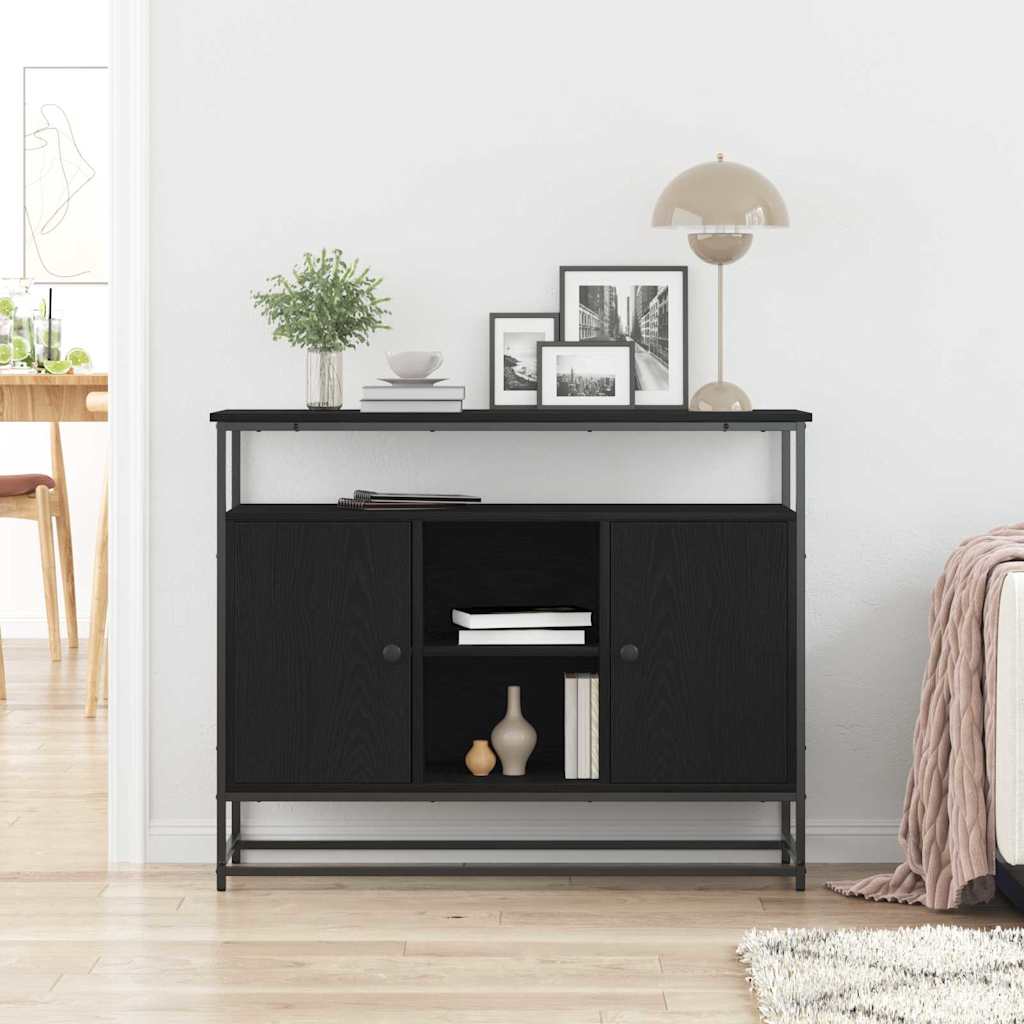 Servírovací Skříň Černý Dub 100 X 35 X 80 Cm Kompozitní Dřevo