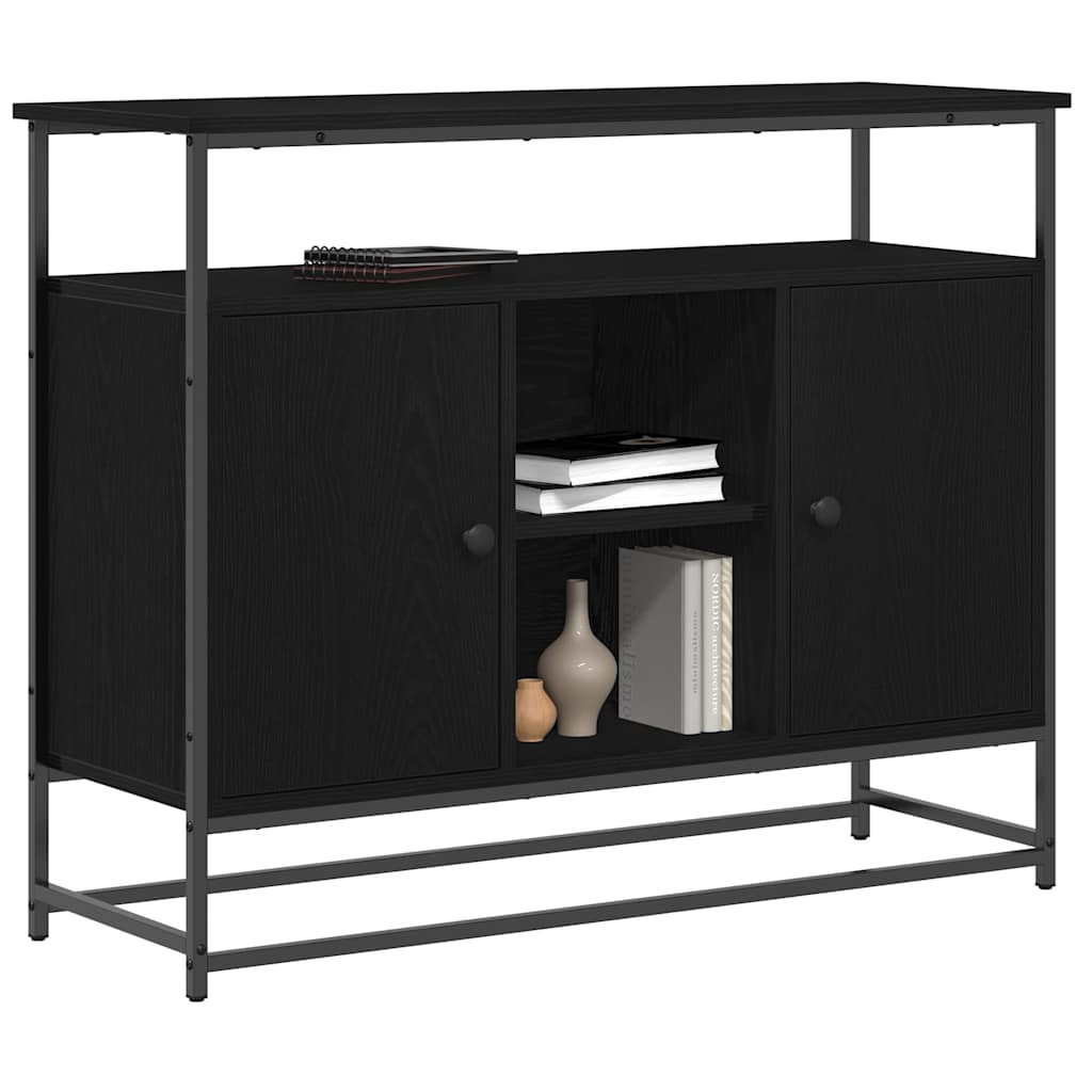 Servírovací Skříň Černý Dub 100 X 35 X 80 Cm Kompozitní Dřevo