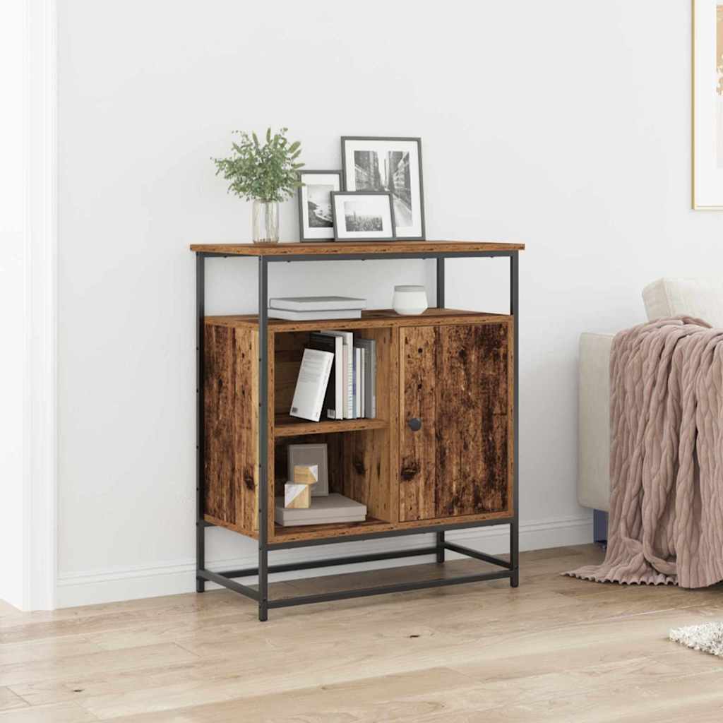 Servírovací Skříň Staré Dřevo 69 X 35 X 80 Cm Kompozitní Dřevo