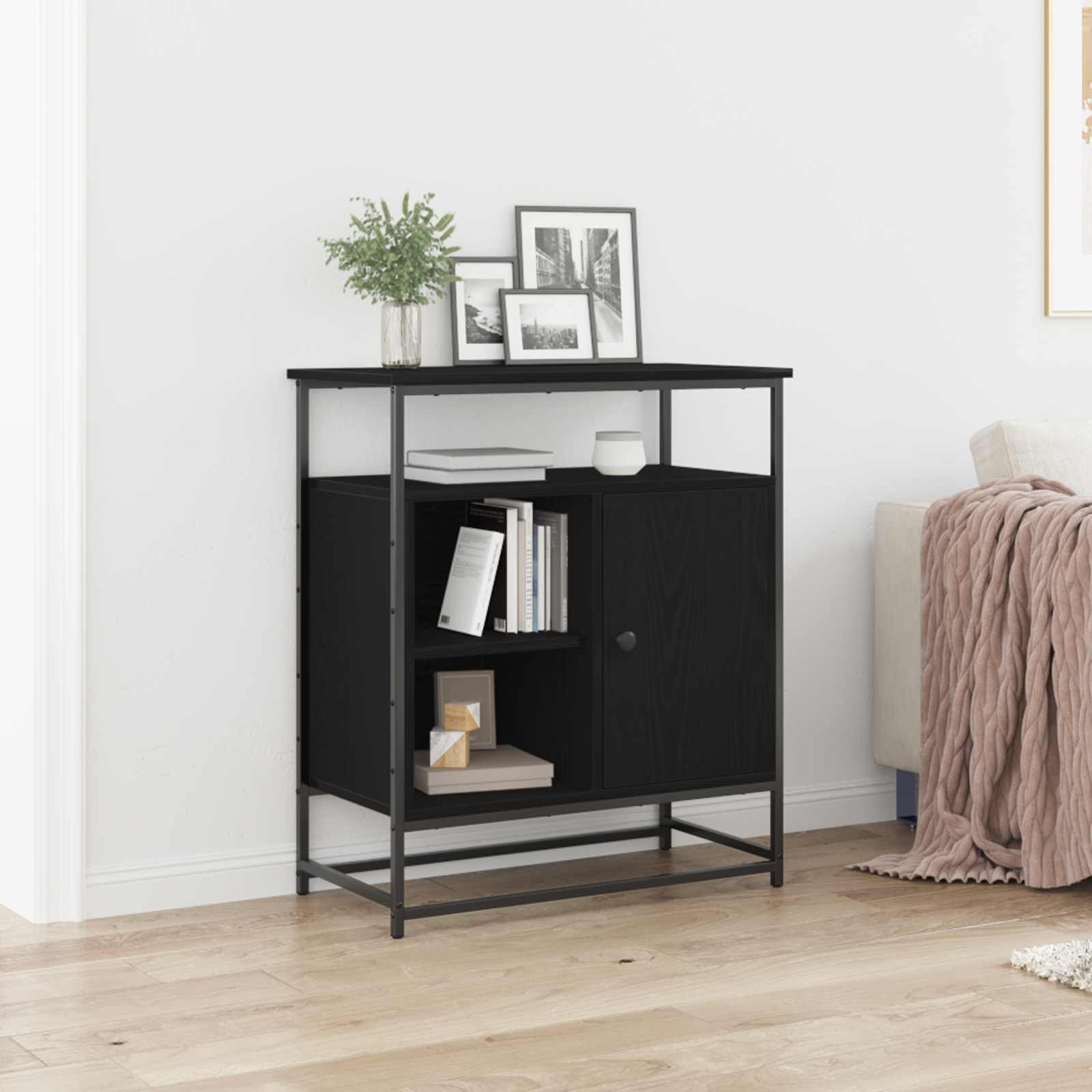 Servírovací Skříň Černý Dub 69 X 35 X 80 Cm Kompozitní Dřevo