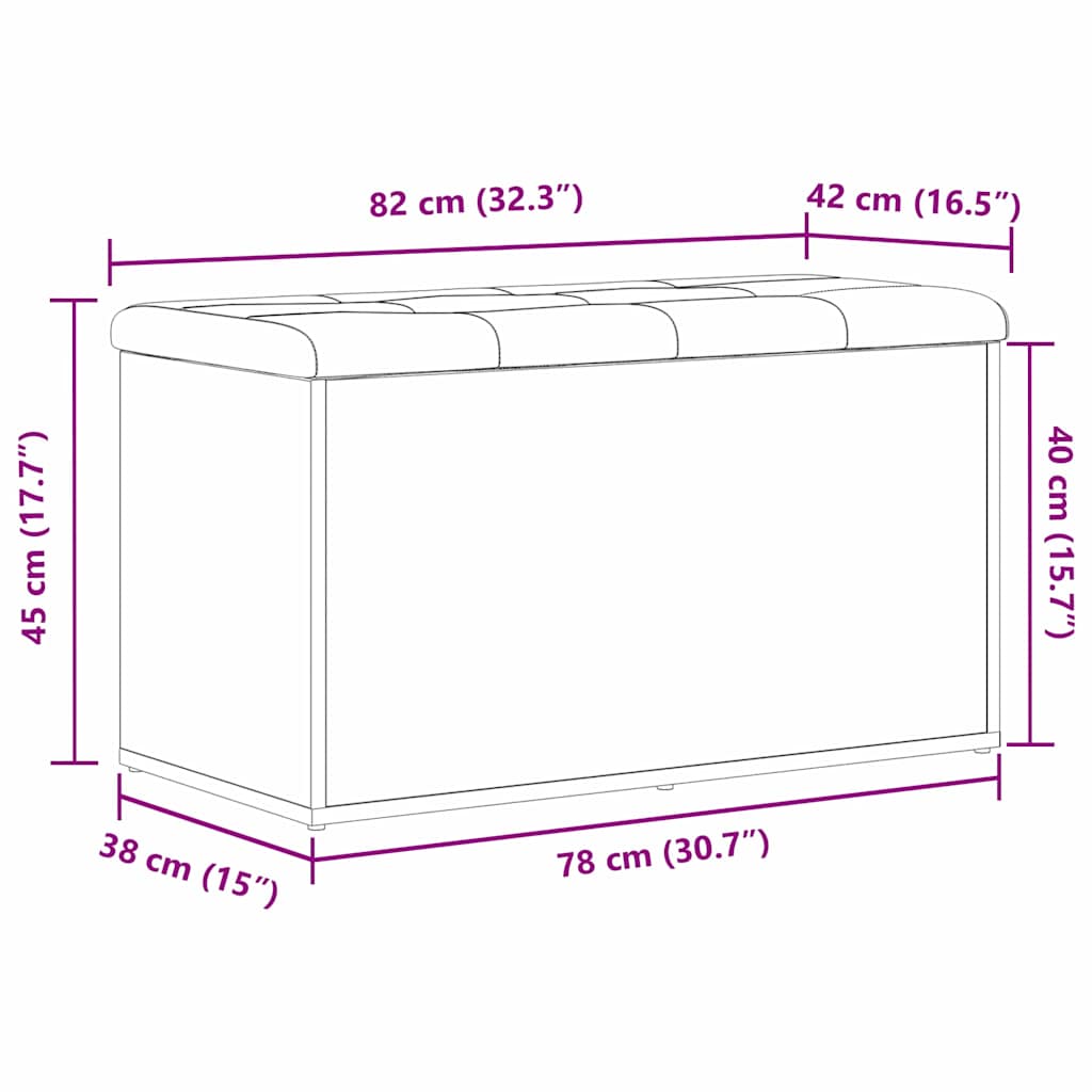 Úložná Lavice Černý Dub 82 X 42 X 45 Cm Kompozitní Dřevo