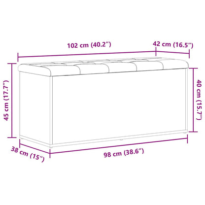 Úložná Lavice Černý Dub 102 X 42 X 45 Cm Kompozitní Dřevo