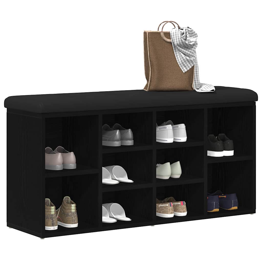 Lavička Na Boty Černý Dub 102 X 32 X 50 Cm Kompozitní Dřevo
