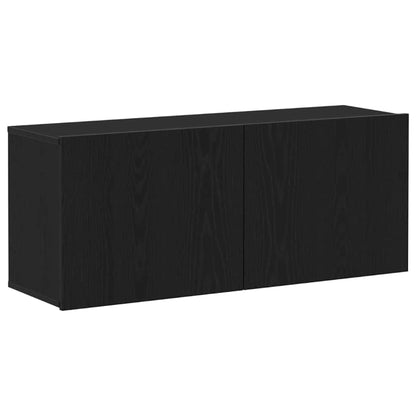Sestava Tv Skříněk 100 X 30 X 41 Cm Černý Dub Kompozitní Dřevo