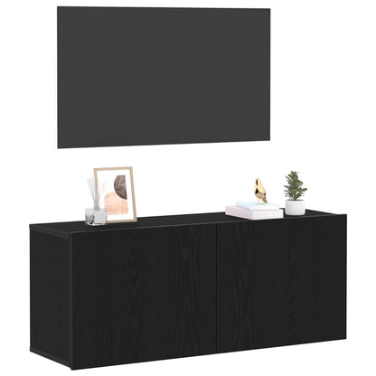 Sestava Tv Skříněk 100 X 30 X 41 Cm Černý Dub Kompozitní Dřevo