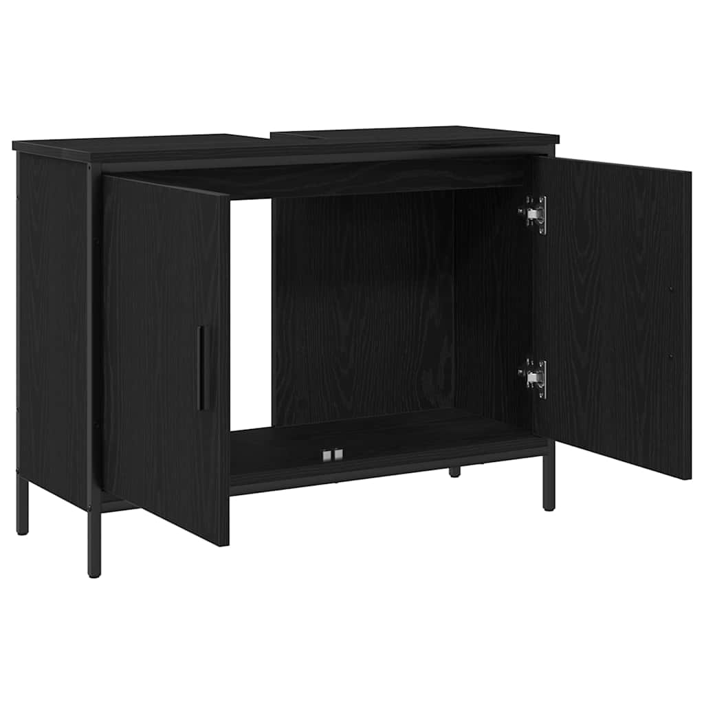 Skříňka Pod Umyvadlo Černý Dub 80 X 30 X 60 Cm Kompozitní Dřevo