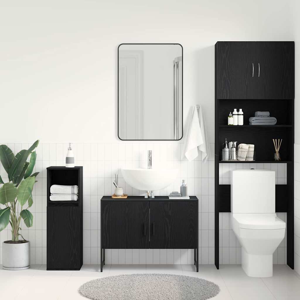 Skříňka Pod Umyvadlo Černý Dub 80 X 30 X 60 Cm Kompozitní Dřevo
