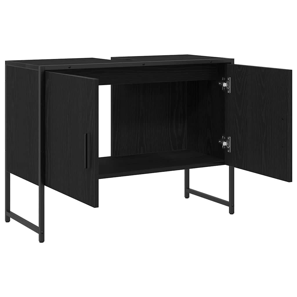 Skříňka Pod Umyvadlo Černý Dub 80 X 30 X 60 Cm Kompozitní Dřevo
