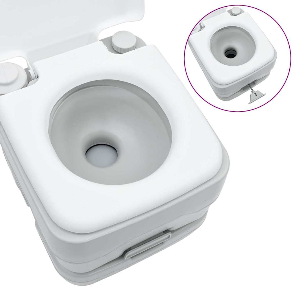 Campingové Wc Šedá A Bílá 41,5 X 36,5 X 30 Cm Polyethylen
