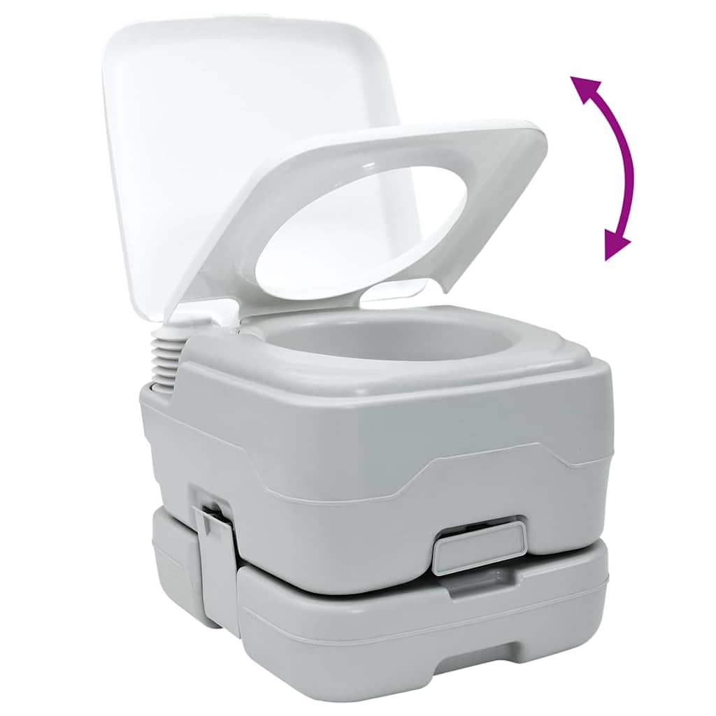 Campingové Wc Šedá A Bílá 41,5 X 36,5 X 30 Cm Polyethylen