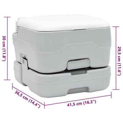 Campingové Wc Šedá A Bílá 41,5 X 36,5 X 30 Cm Polyethylen