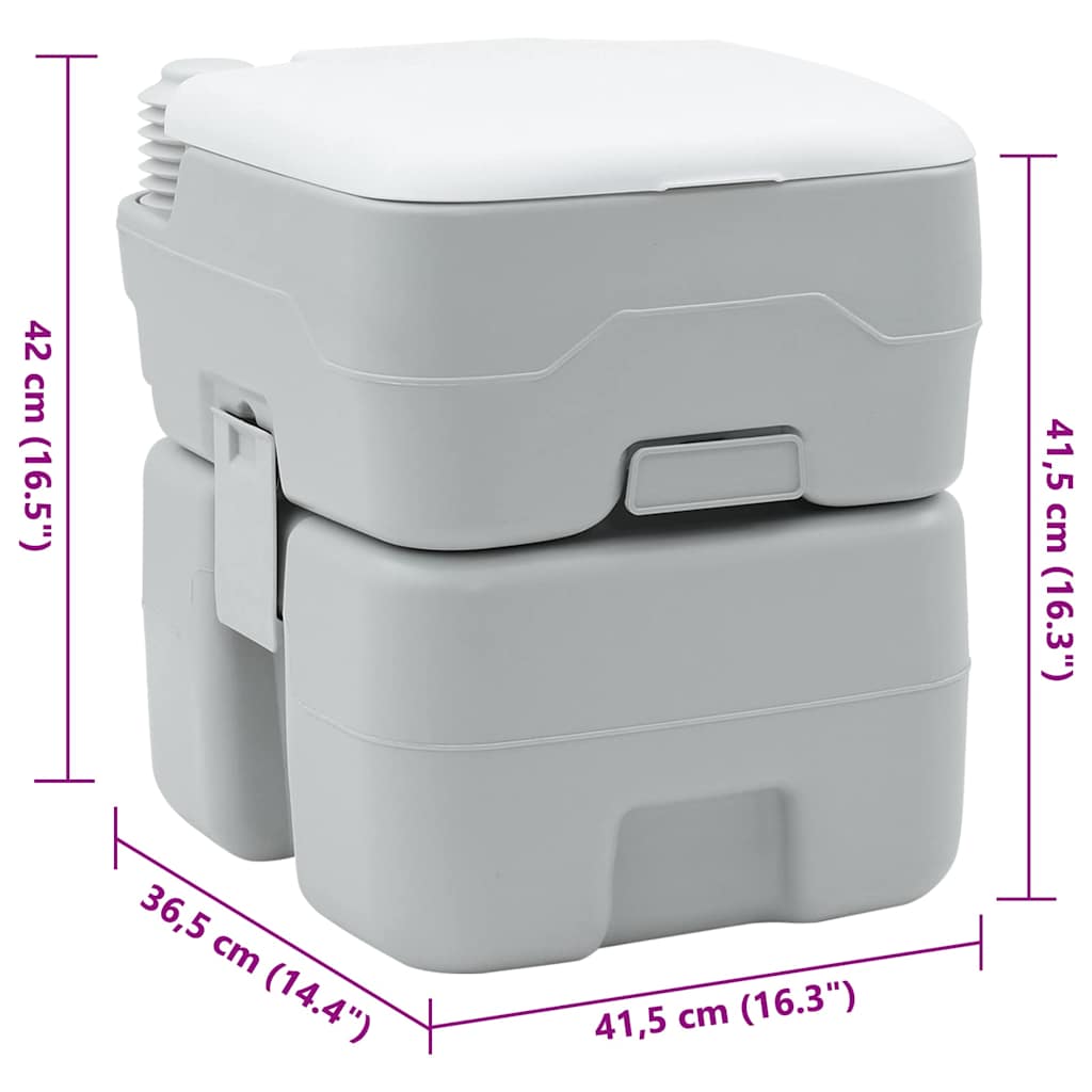 Campingové Wc Šedá A Bílá 41,5 X 36,5 X 42 Cm Polyethylen