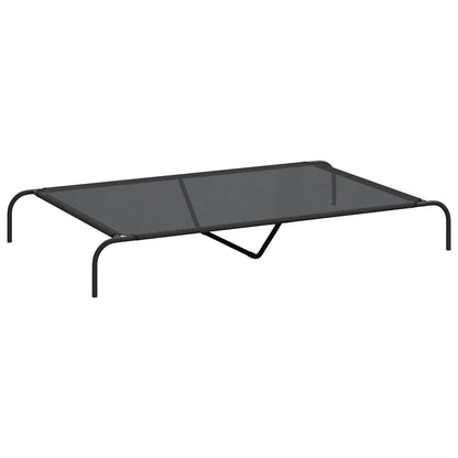 Vyvýšený Pelíšek Pro Psy Černý 150X90X20 Cm Textilén A Ocel