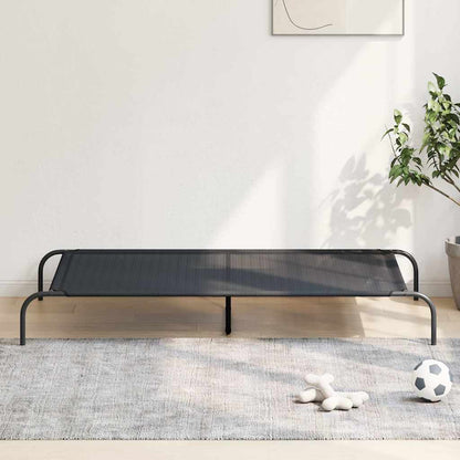 Vyvýšený Pelíšek Pro Psy Černý 150X90X20 Cm Textilén A Ocel