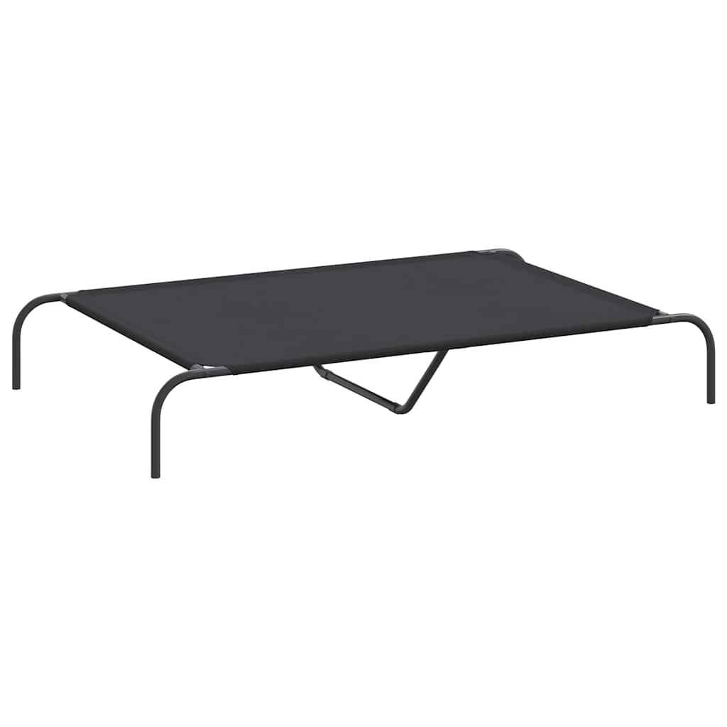 Vyvýšený Pelíšek Pro Psy  Černý 130X80X20Cm Oxford Fabric A Ocel