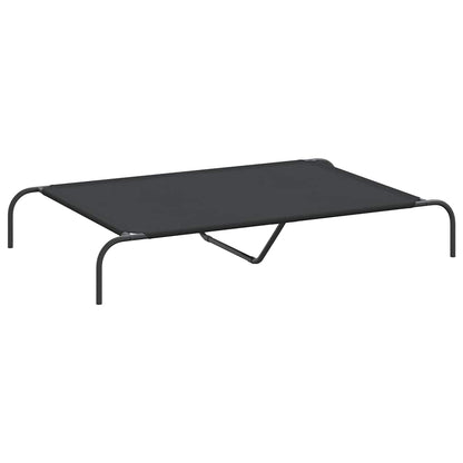 Vyvýšený Pelíšek Pro Psy  Černý 130X80X20Cm Oxford Fabric A Ocel