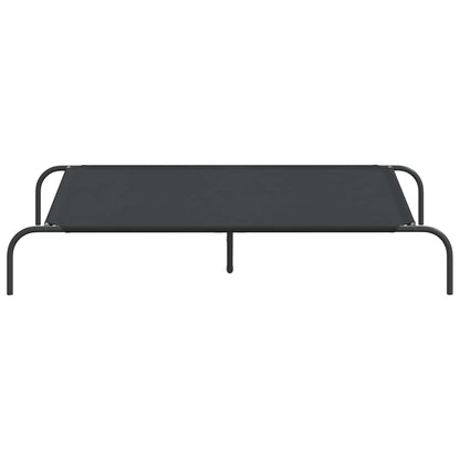 Vyvýšený Pelíšek Pro Psy  Černý 130X80X20Cm Oxford Fabric A Ocel
