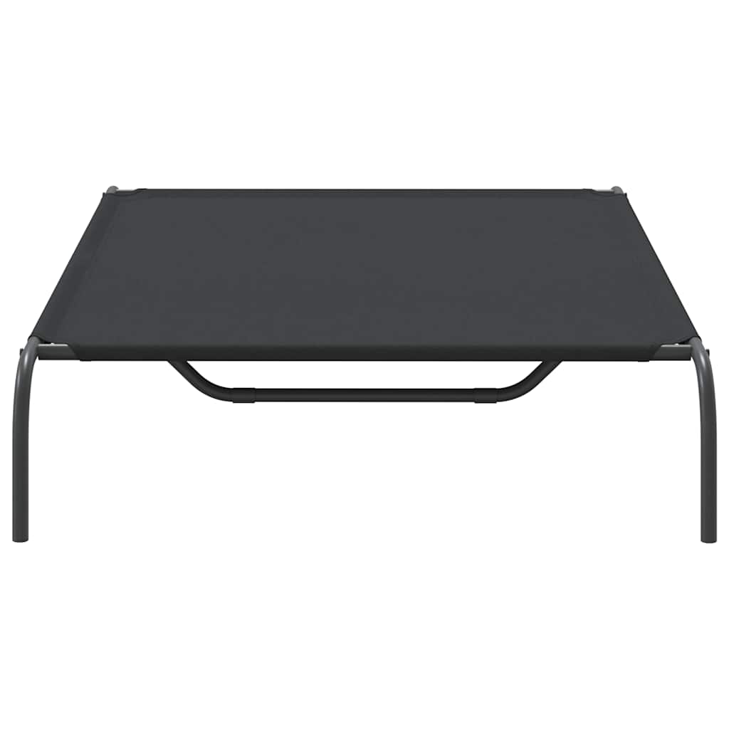Vyvýšený Pelíšek Pro Psy  Černý 130X80X20Cm Oxford Fabric A Ocel
