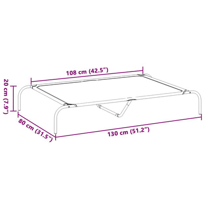 Vyvýšený Pelíšek Pro Psy  Černý 130X80X20Cm Oxford Fabric A Ocel