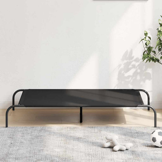 Vyvýšený Pelíšek Pro Psy  Černý 130X80X20Cm Oxford Fabric A Ocel