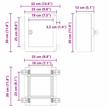 Ovládací Skříň Šedá 32 X 13 X 30 Cm Abs Plast