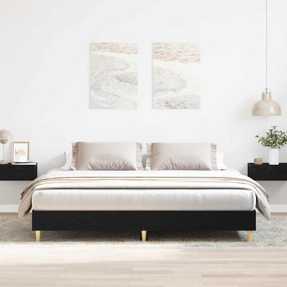 Rám Postele Černý Dub 203 X 183 X 25 Cm Kompozitní Dřevo