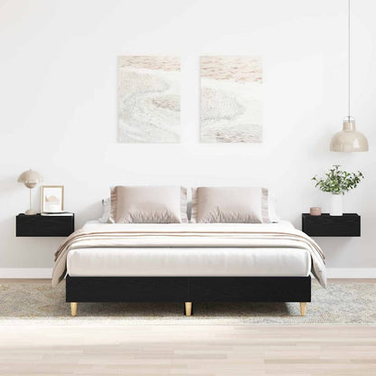 Rám Postele Černý Dub 203 X 143 X 25 Cm Kompozitní Dřevo