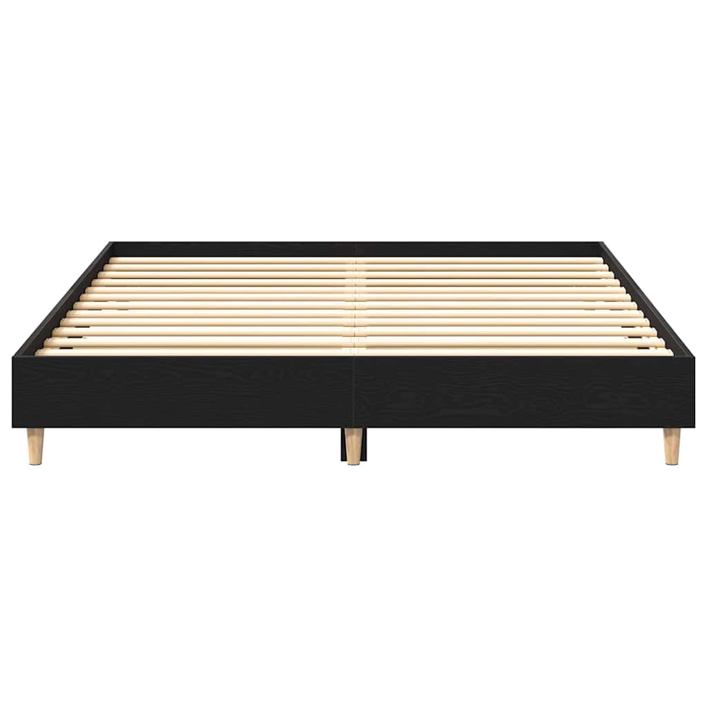Rám Postele Černý Dub 203 X 143 X 25 Cm Kompozitní Dřevo